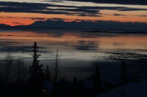 turnagain arm sunset alaska