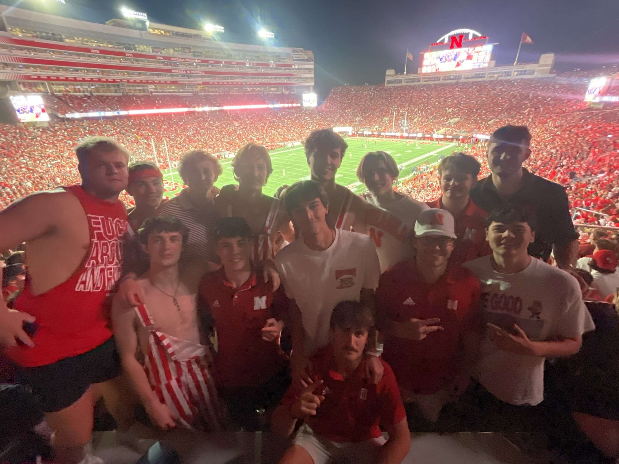 group photo in UNL Memorial Stadium