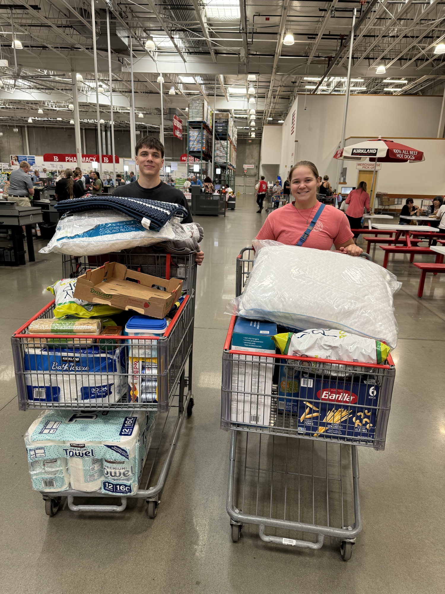 full shopping carts at Costco